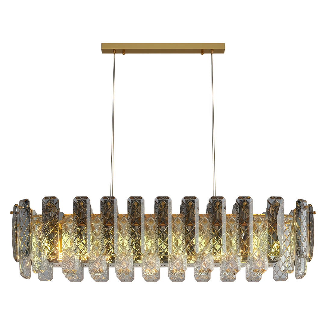 Contemporary Crystal Chandelier — Copper / Chrome / Black, Cut Crystal, Eye-Protecting, 47.2" Adjustable Chain