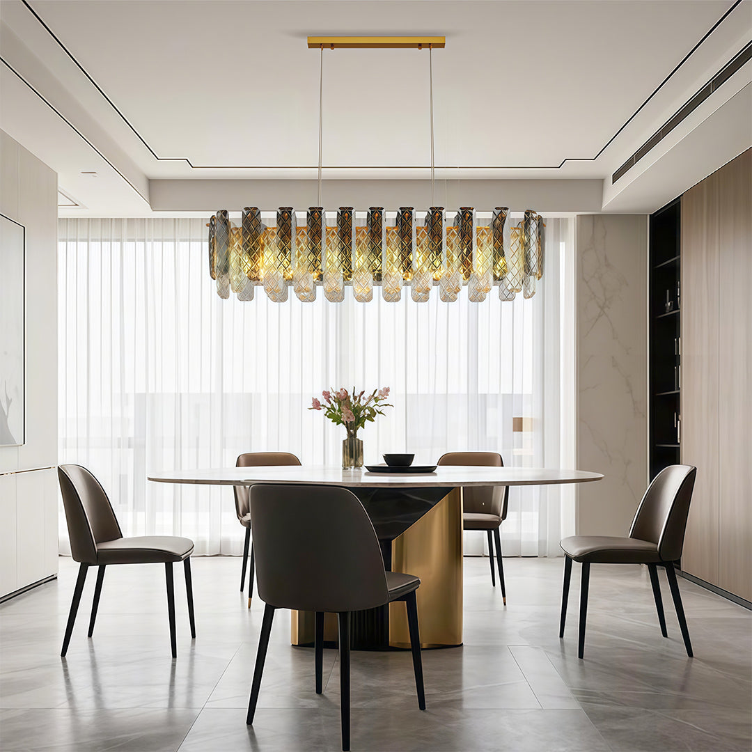Contemporary Crystal Chandelier — Copper / Chrome / Black, Cut Crystal, Eye-Protecting, 47.2" Adjustable Chain