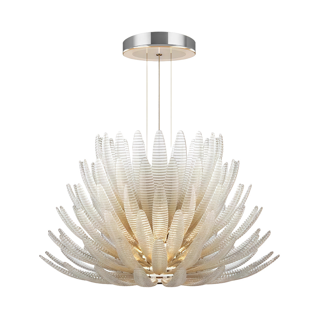 Art Deco Chandelier — Chrome Stainless Steel and Clear Glass, LED 3000K, 23.6" or 27.6", 59.1" Adjustable Chain