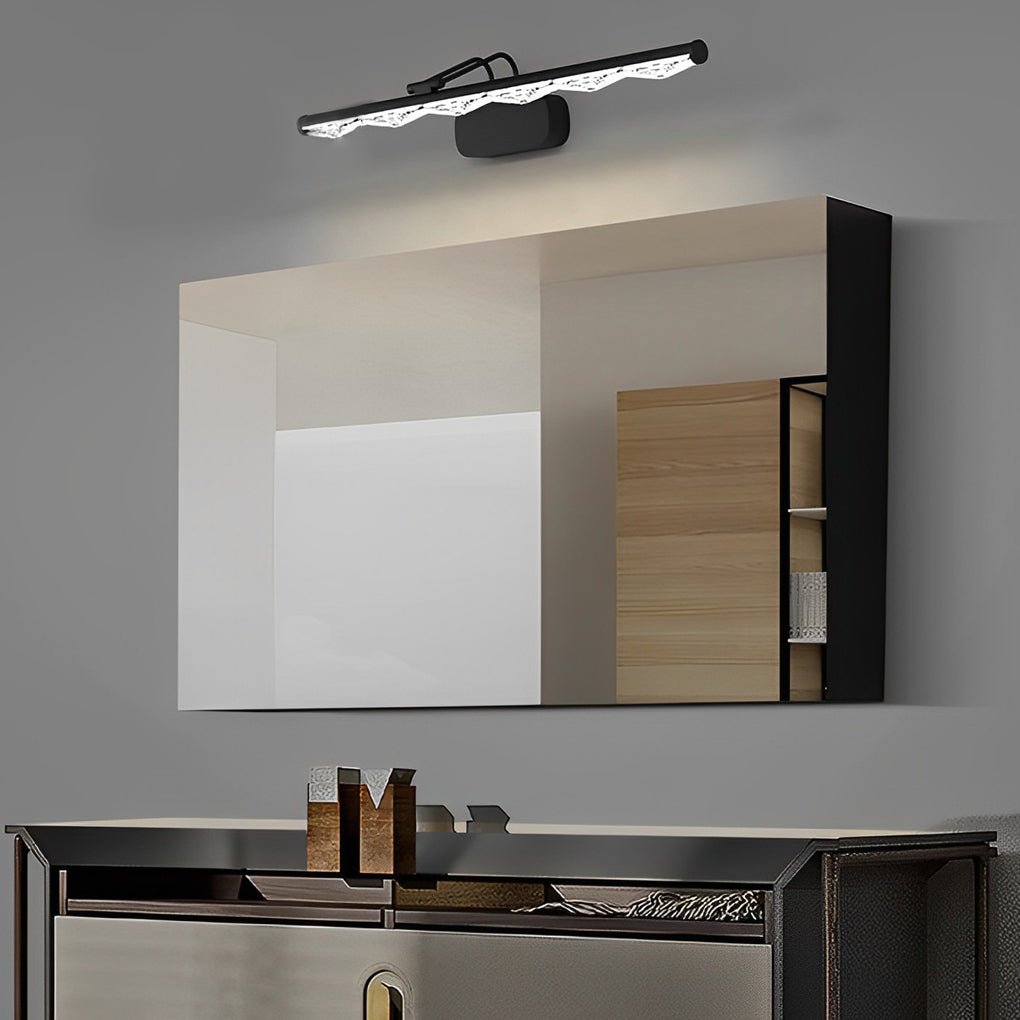 Prismatic Acrylic Vanity Light Bar — Iron, LED, Three-Step Dimming, 3000K/4500K/6000K, 8W–16W, 16.1"–31.9"
