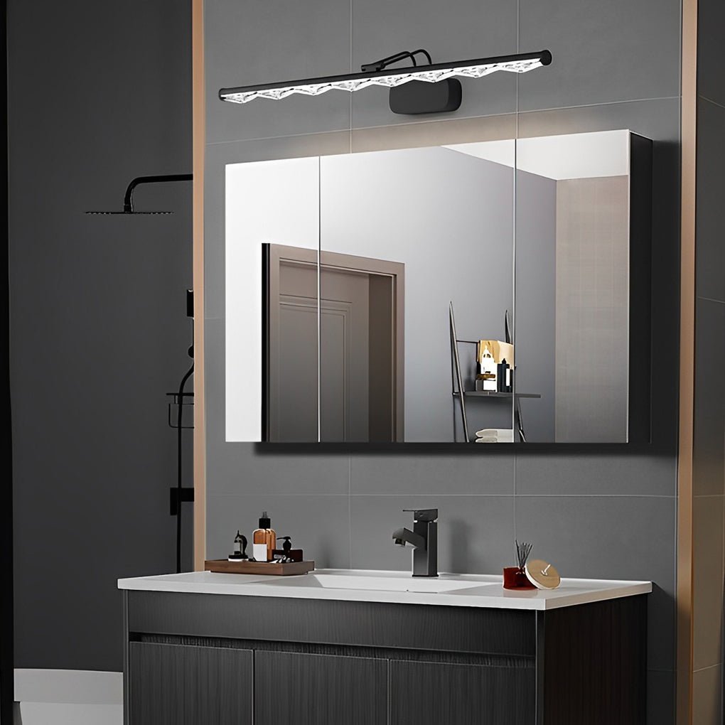 Prismatic Acrylic Shade Bathroom Vanity Light with Crystal-Like Design