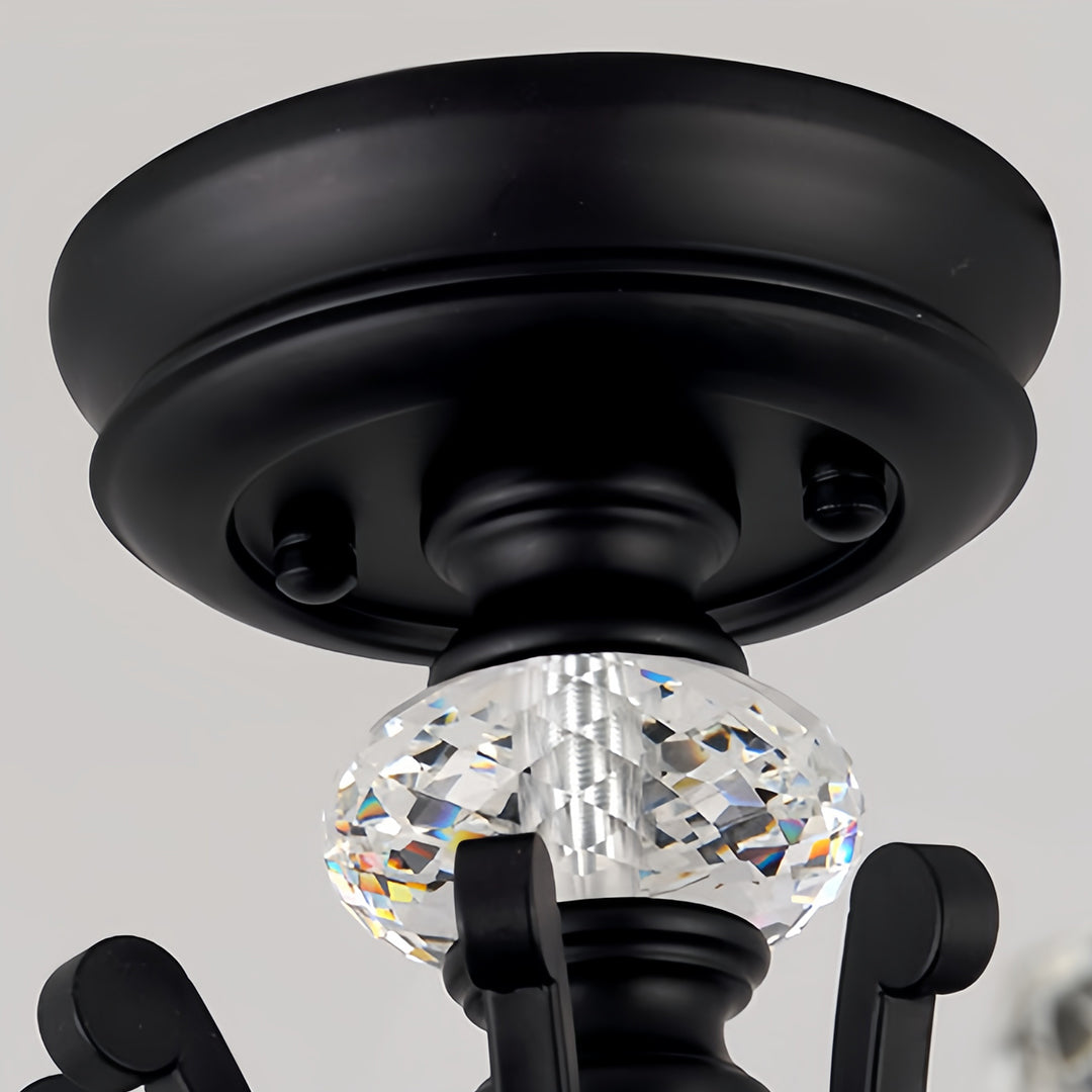 American Leaf Chandeliers: Crystal Semi-Flush Ceiling Lights