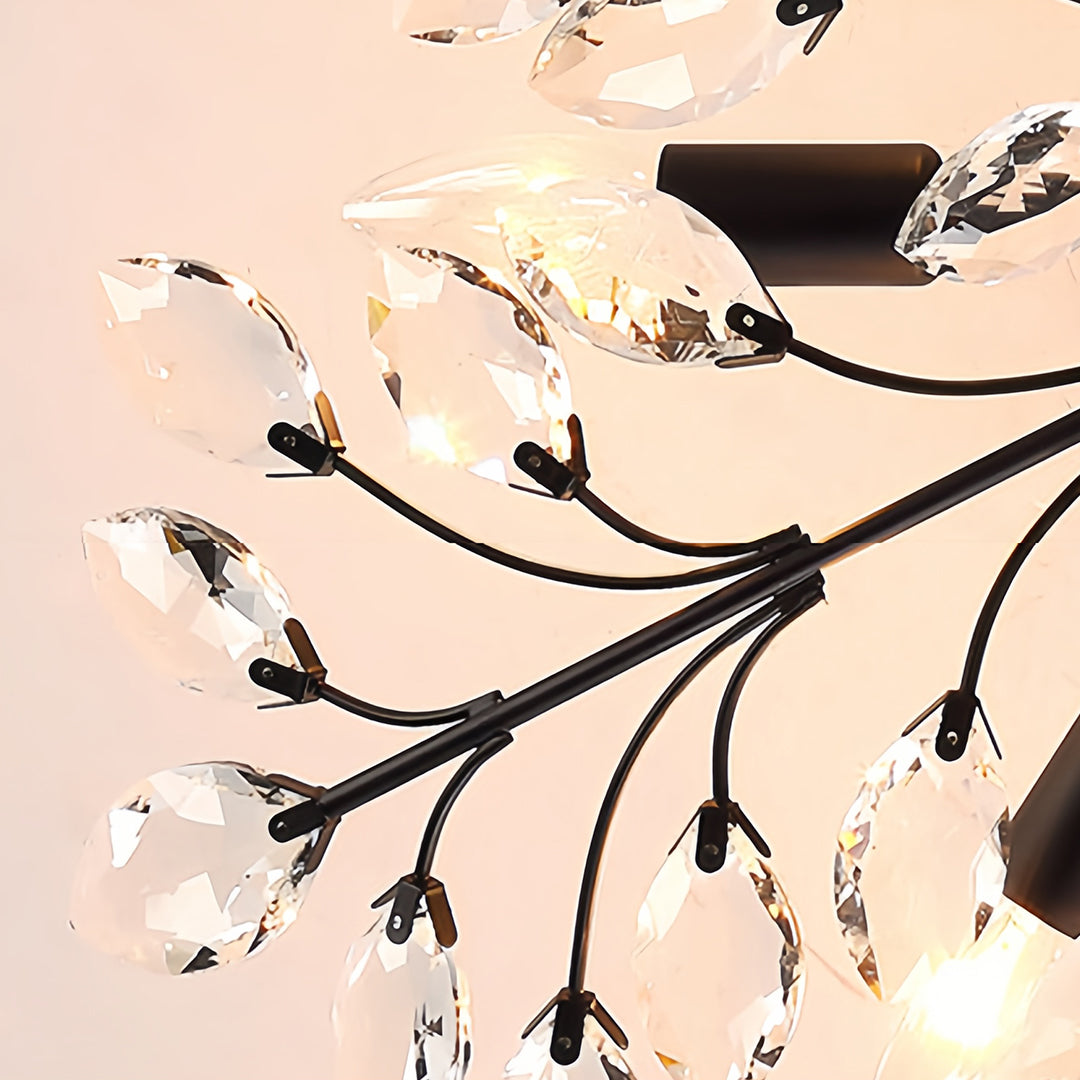 American Leaf Chandeliers: Crystal Semi-Flush Ceiling Lights
