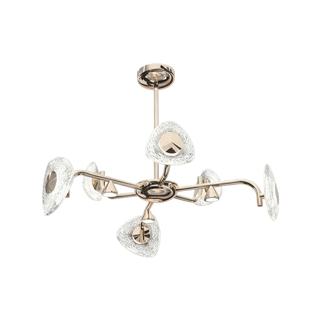 Vintage Crystal Chandelier — Terracotta Gold Aluminum, 3-Step Dimming, 47.2" Adjustable Chain, 6-, 8-, or 10-Light