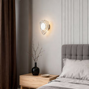Minimalist Crystal Wall Sconce — Gold Aluminum, Three-Color Dimming (3000K/4500K/6000K), Single or Double Head