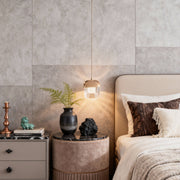 Minimalist Crystal Pendant Light — Aluminum, Terracotta Gold, 1-Light, 3-Step Dimming (3000K/4500K/6000K), 78.7" Adjustable Chain