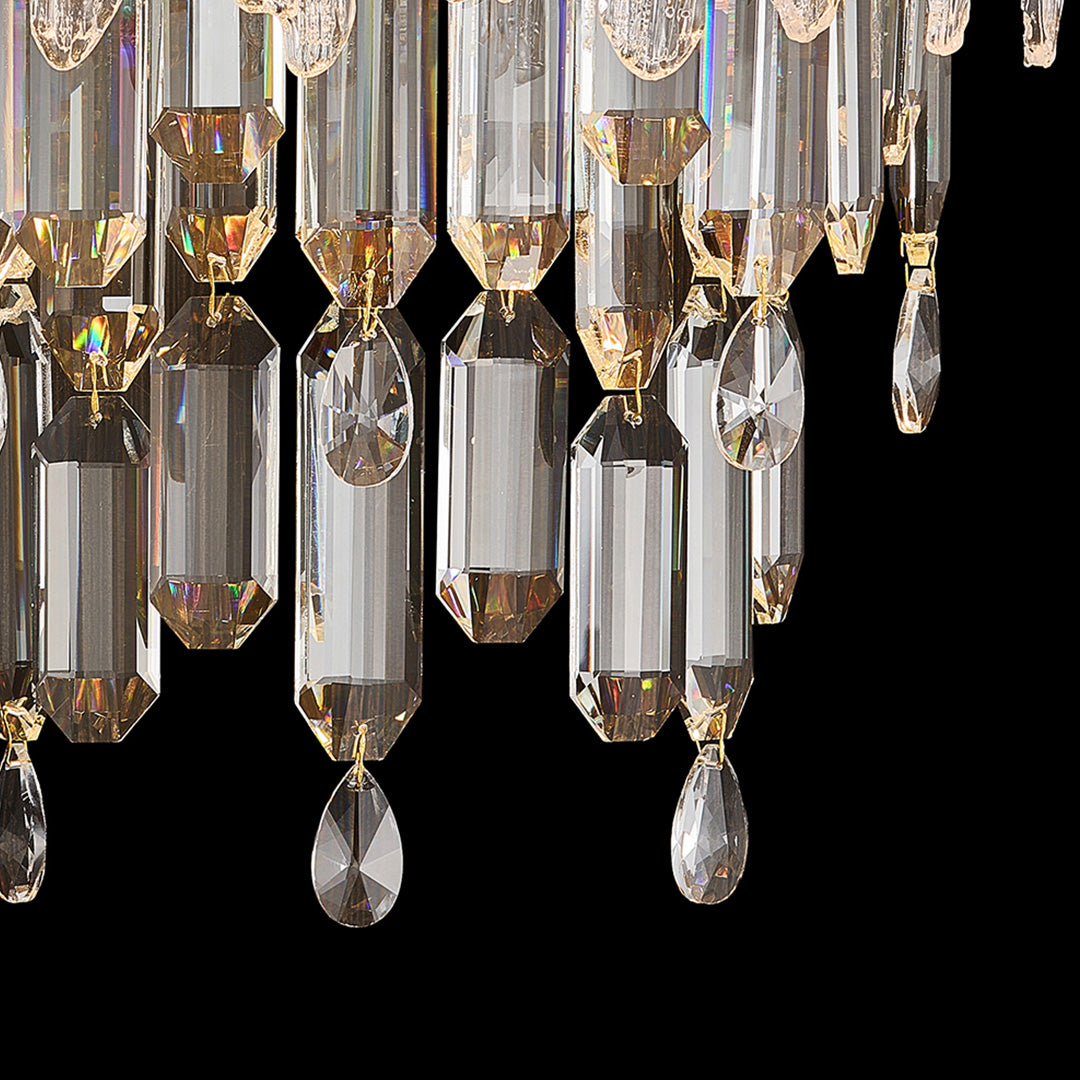 Crystal Wall Sconce — Champagne Gold Carbon Steel, LED, 10W, Three-Color Dimming (3000K/4000K/6000K), 31.5" Adjustable Rope