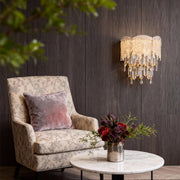 Crystal Wall Sconce — Champagne Gold Carbon Steel, LED, 10W, Three-Color Dimming (3000K/4000K/6000K), 31.5" Adjustable Rope