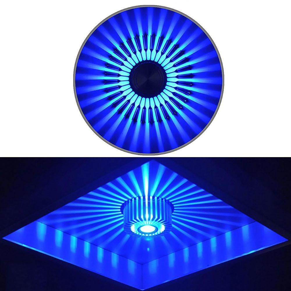 Geometric Dual-Color LED Flush-Mount Ceiling Light — Metal, 130LM, 4" Diameter