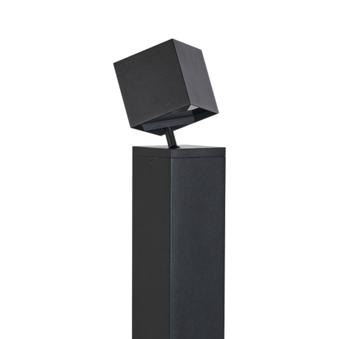 Minimalist LED Bollard Path Light — Sand-Black Aluminum, Glass Shade, 3000K, IP65, 7W / 10W