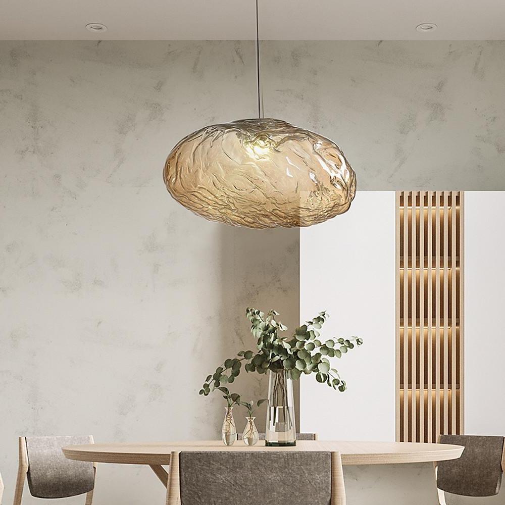 Distressed Metal Globe Mini Pendant — Smoked Glass, 1-Light LED, 10" Diameter, Adjustable to 79"