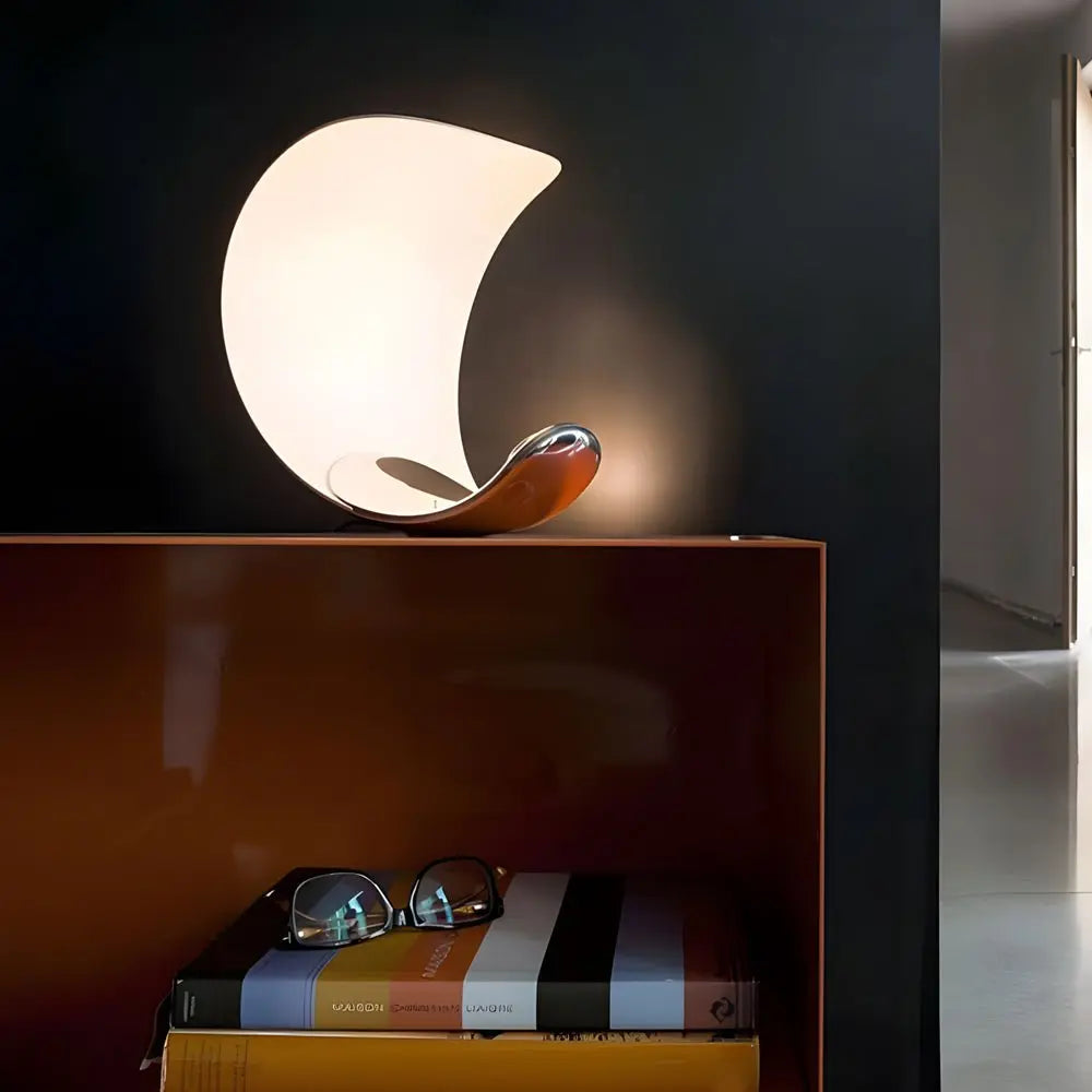 Touch-Controlled Curl Polished Silver Chrome LED Table Lamp Luxe