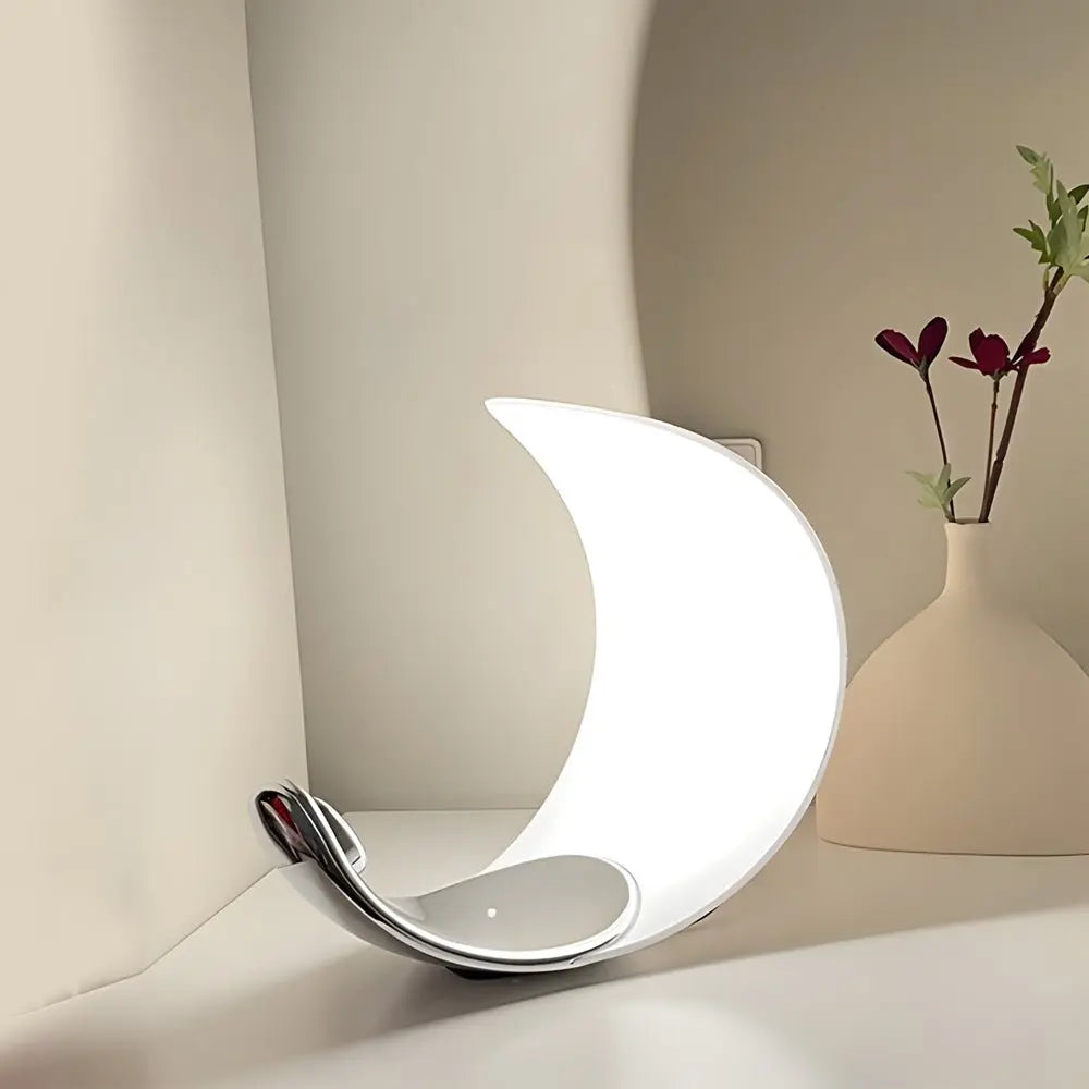 Touch-Controlled Curl Polished Silver Chrome LED Table Lamp Luxe