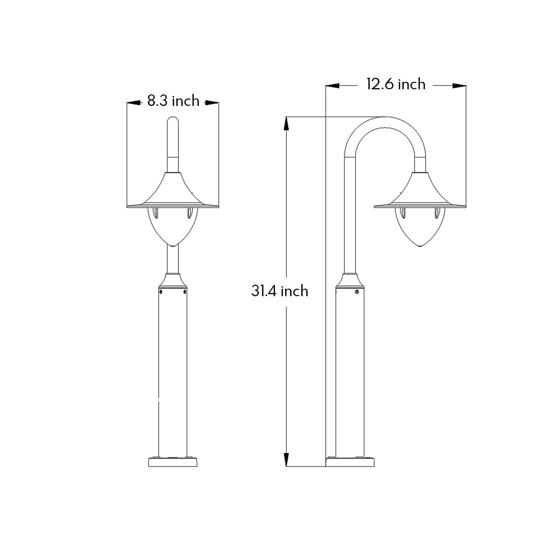 Lantern Garden Path Light — Die-Cast Aluminum, 8W CREE LED, 3000K, IP65, Hardwired, Brown
