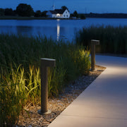 Modern LED Pathway Bollard Light — Sand-Black Aluminum, Transparent Glass, 3000K, IP65, 8W–16W, 350mm–800mm