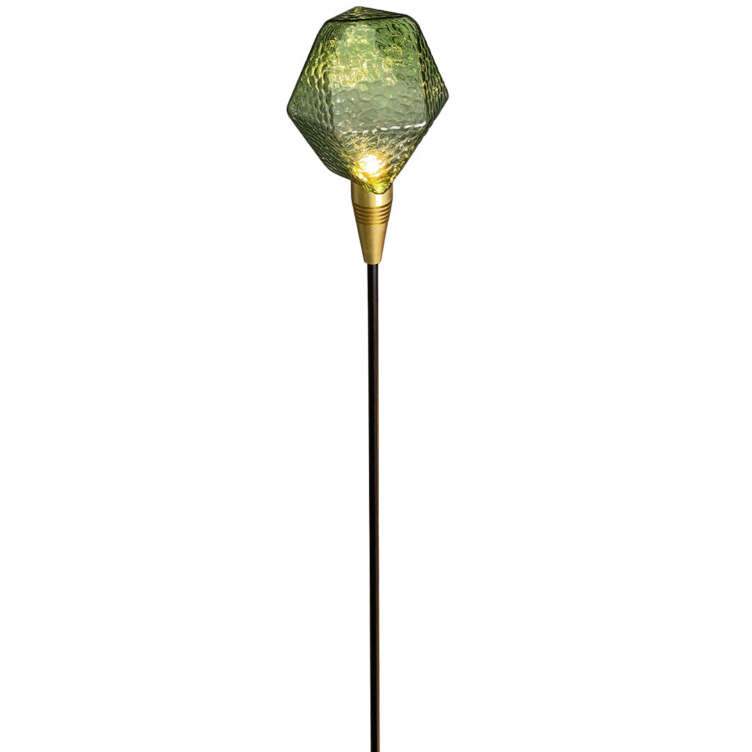 Diamond-Cut Glass Sphere Path Light — Aluminum, 2W LED, IP65, Adjustable Height, DC24V Hardwired