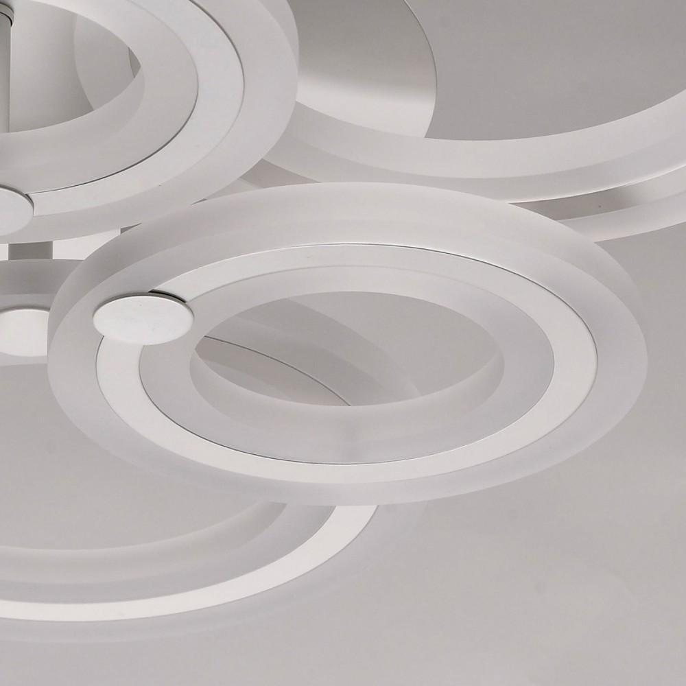 Multi-Ring Flush-Mount Ceiling Light — Metal and Acrylic, Dimmable LED, 3000K–6000K, 31" Wide