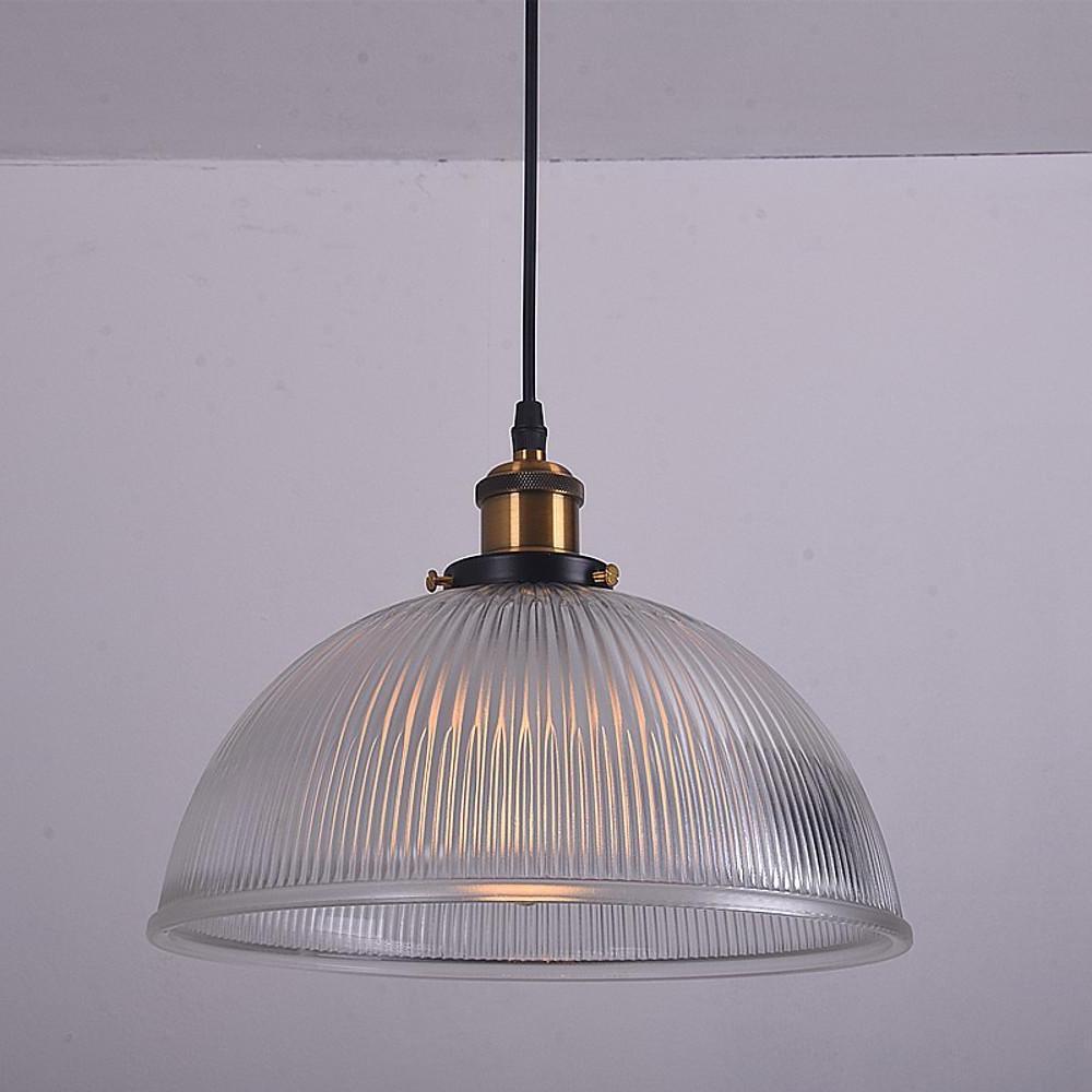 Vintage Glass Bowl Pendant — Electroplated Metal, Purple Finish, 1-Light, 12" Diameter