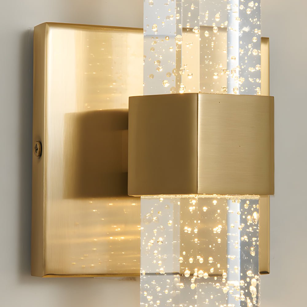 Crystal Bubble Cylinder Up/Down Wall Sconce — Aluminum and Crystal, Integrated LED, 3000K Warm White