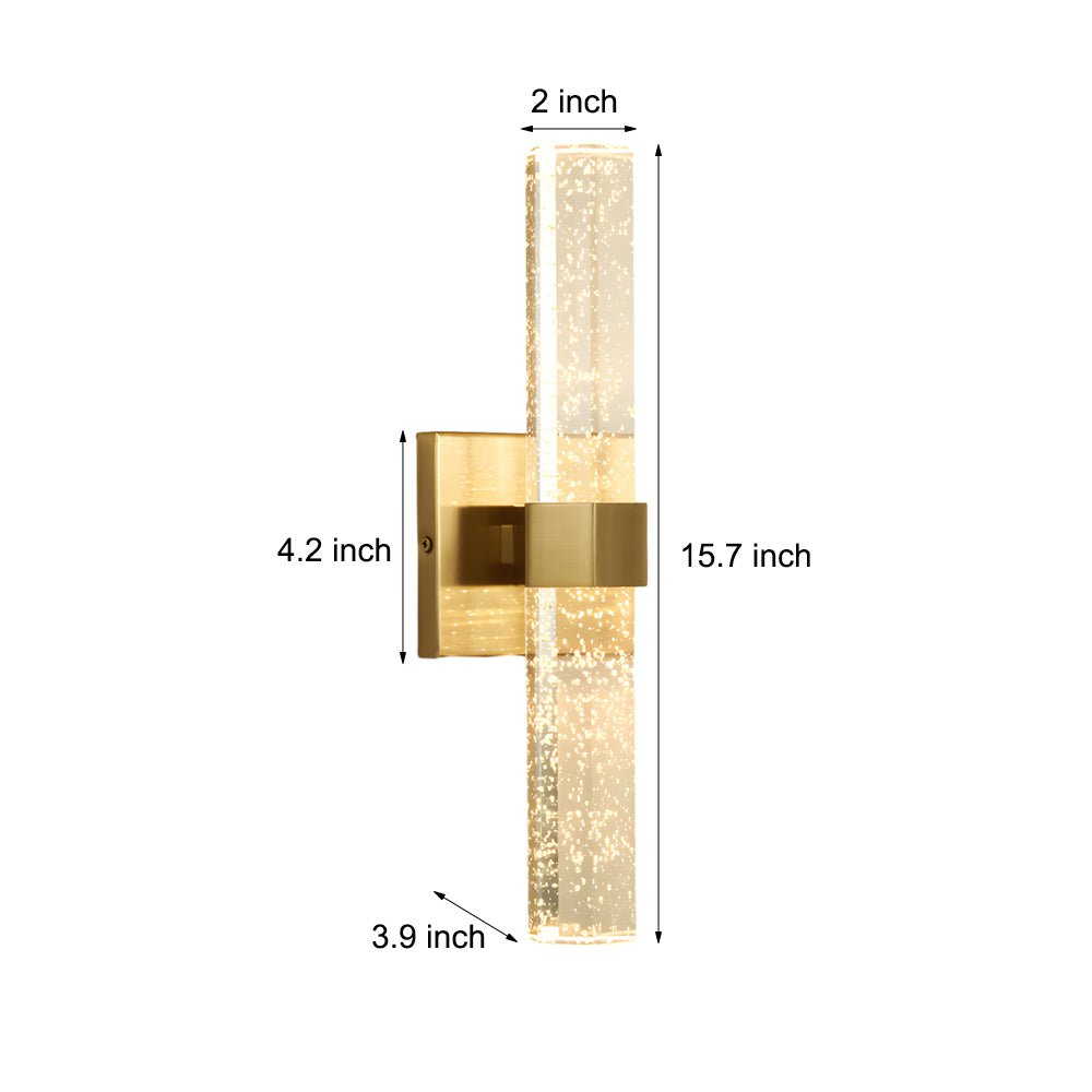 Crystal Bubble Cylinder Up/Down Wall Sconce — Aluminum and Crystal, Integrated LED, 3000K Warm White