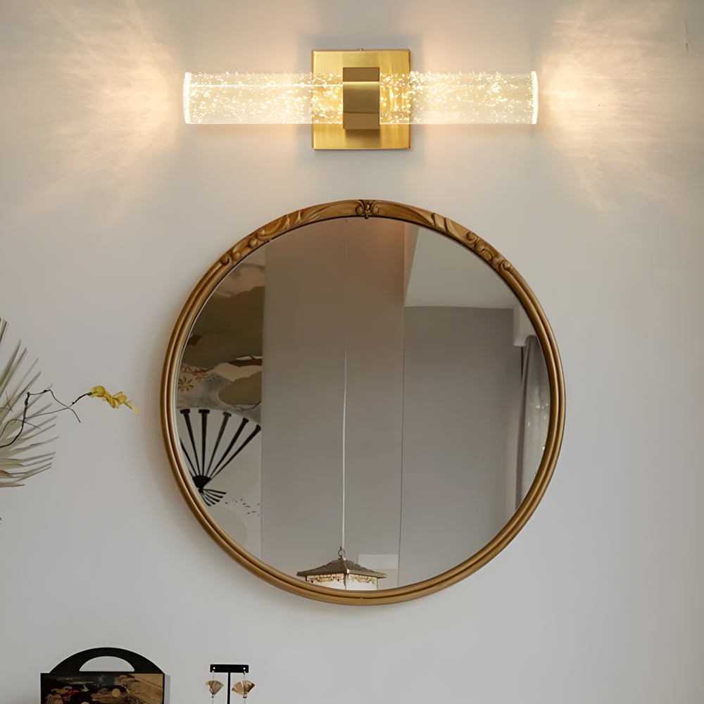 Crystal Bubble Cylinder Up/Down Wall Sconce — Aluminum and Crystal, Integrated LED, 3000K Warm White