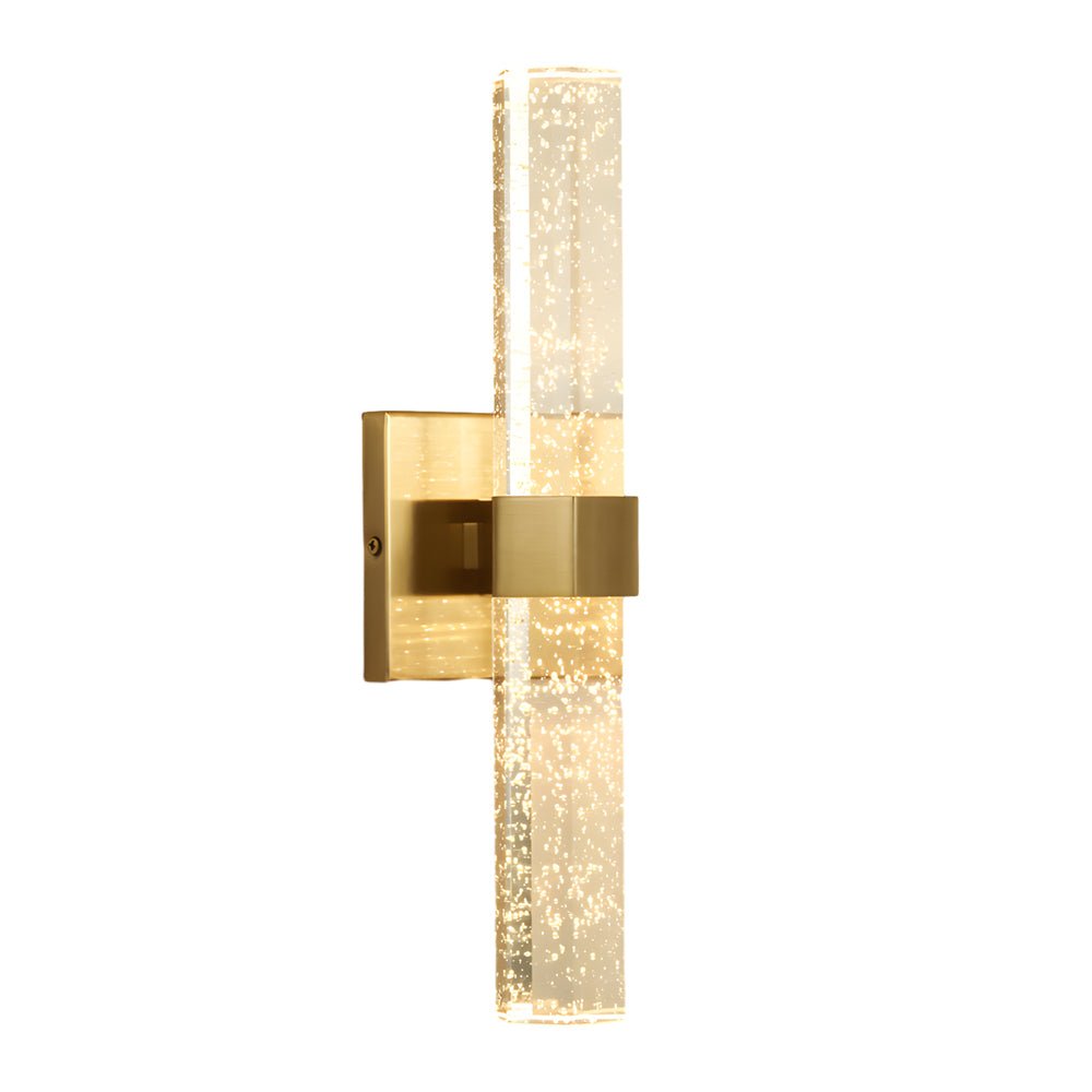 Crystal Bubble Cylinder Up/Down Wall Sconce — Aluminum and Crystal, Integrated LED, 3000K Warm White