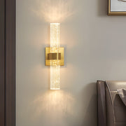 Crystal Bubble Cylinder Up/Down Wall Sconce — Aluminum and Crystal, Integrated LED, 3000K Warm White