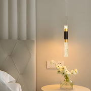 Modern Cylinder Mini Pendant — Black and Gold Aluminum, LED 10W, Three-Step Dimming (3000K/4500K/6000K)