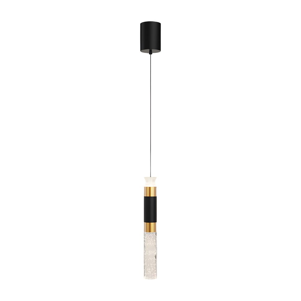 Modern Cylinder Mini Pendant — Black and Gold Aluminum, LED 10W, Three-Step Dimming (3000K/4500K/6000K)