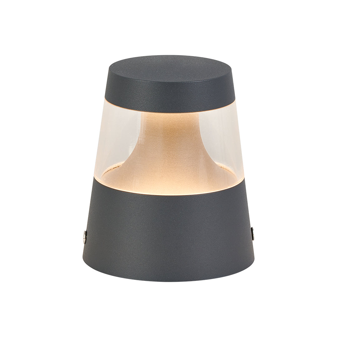 Modern Bollard Landscape Light — Sand-Gray Aluminum, 5W LED, 3000K Warm White, IP54 Weatherproof