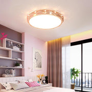 Circular Drum Flush-Mount LED Ceiling Light — Acrylic, Dimmable, Remote Control, 3000K/6500K, 18" or 22"
