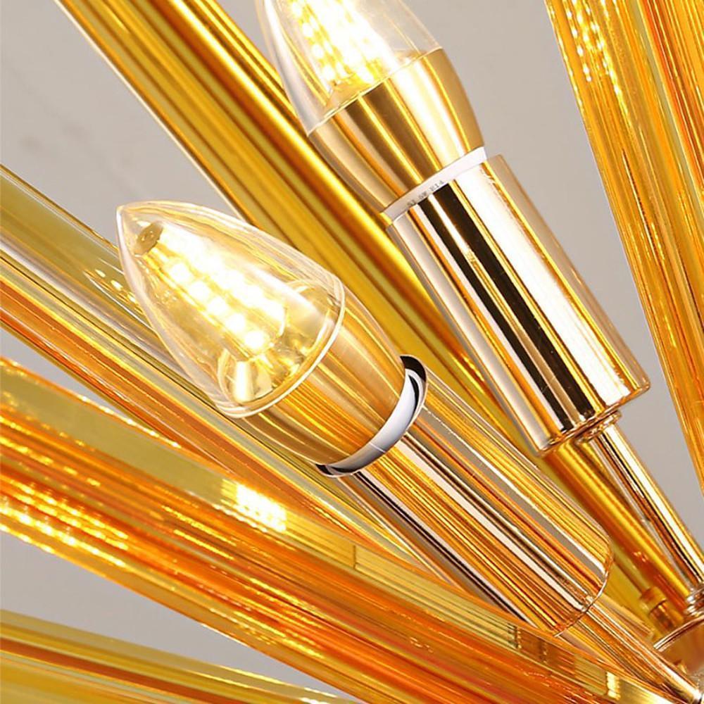 Modern 9-Light LED Metal Chandelier — Gold or Gray, 22" Diameter, 3000K Warm White, Adjustable Chain