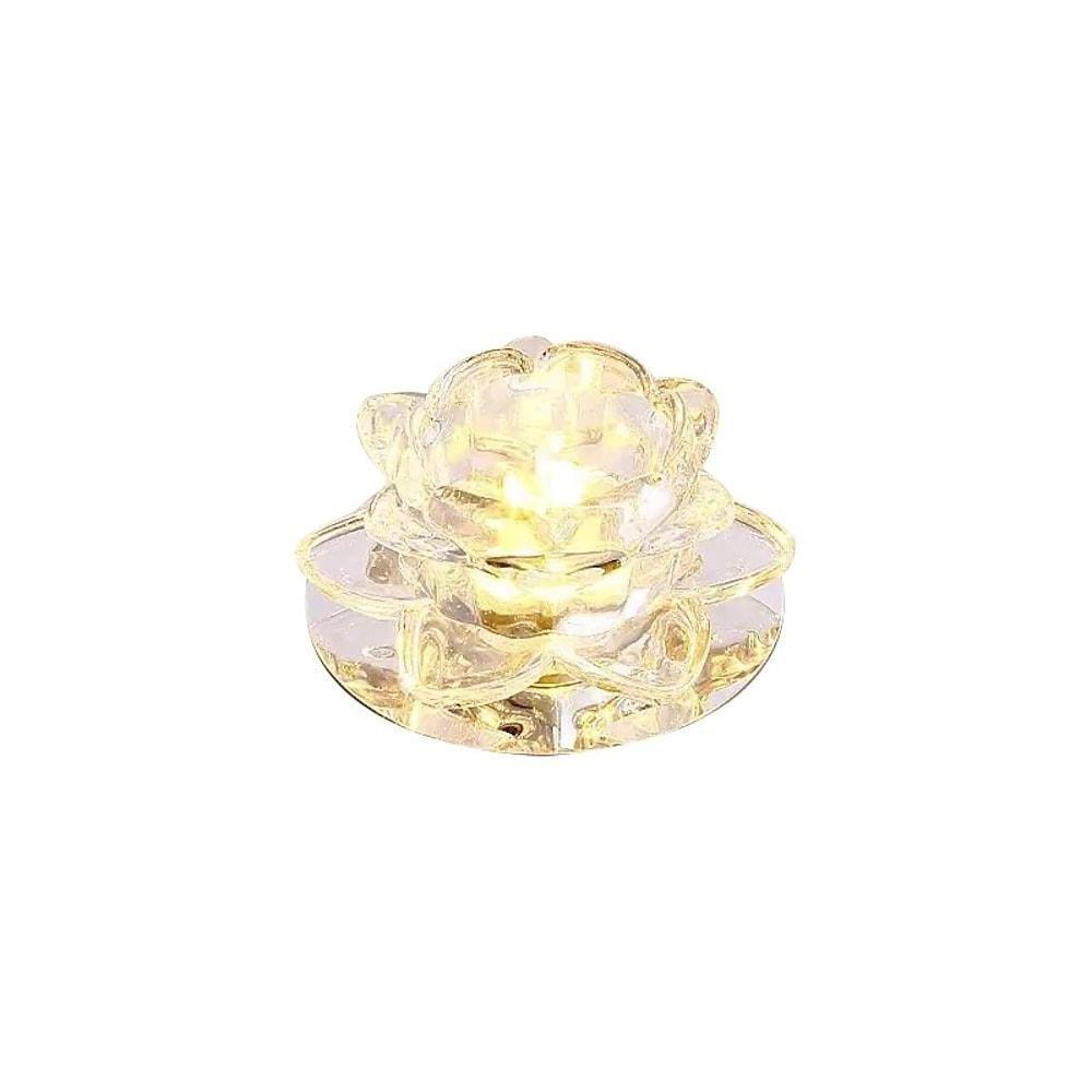 Flower Flush-Mount LED Ceiling Light — Electroplated Glass, Multi-Color RGB / Warm / Cool White, 4" Diameter