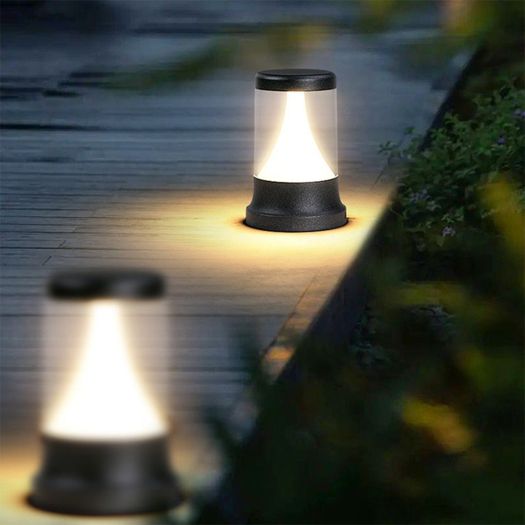 Minimalist LED Garden Stake Bollard Light — Die-Cast Aluminum, Matte Black, 8W OSRAM, IP65, 3000K