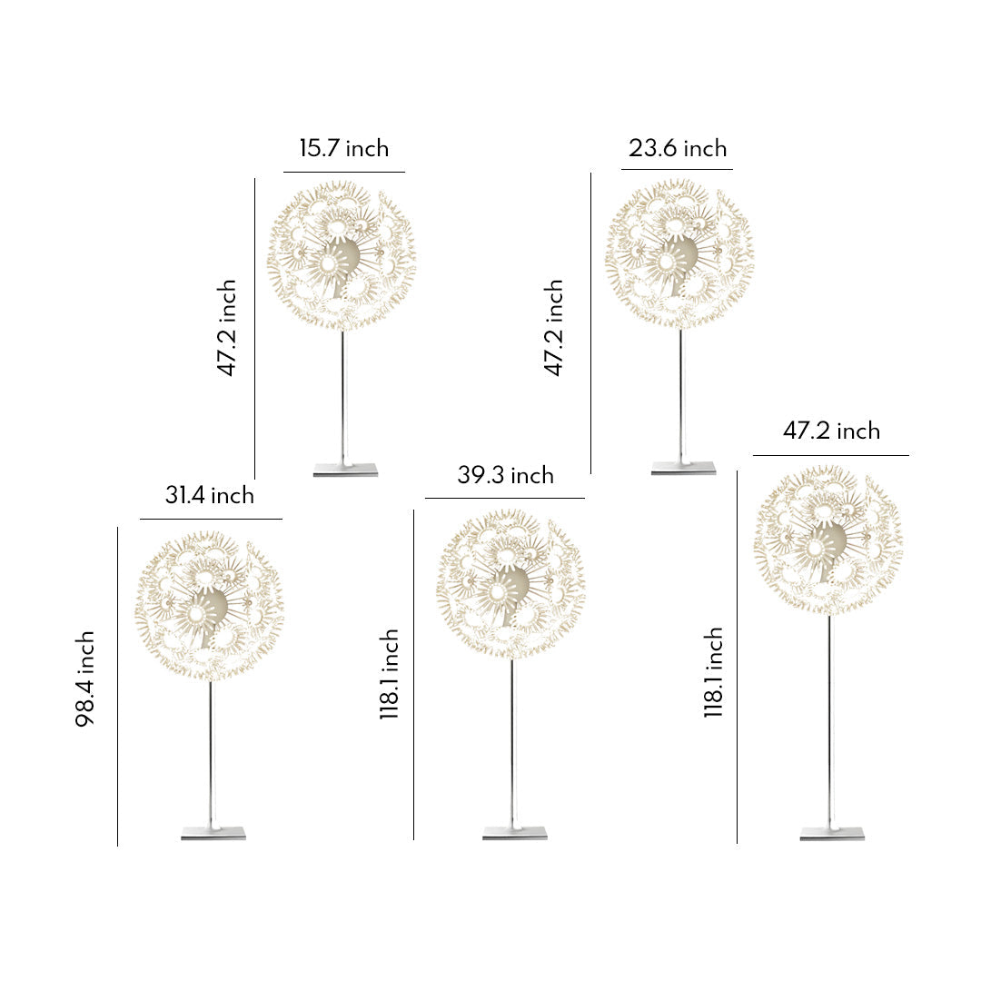 Dandelion Landscape Novelty Light — Stainless Steel, LED, IP65 Weatherproof, 3000K Warm White, 5 Sizes