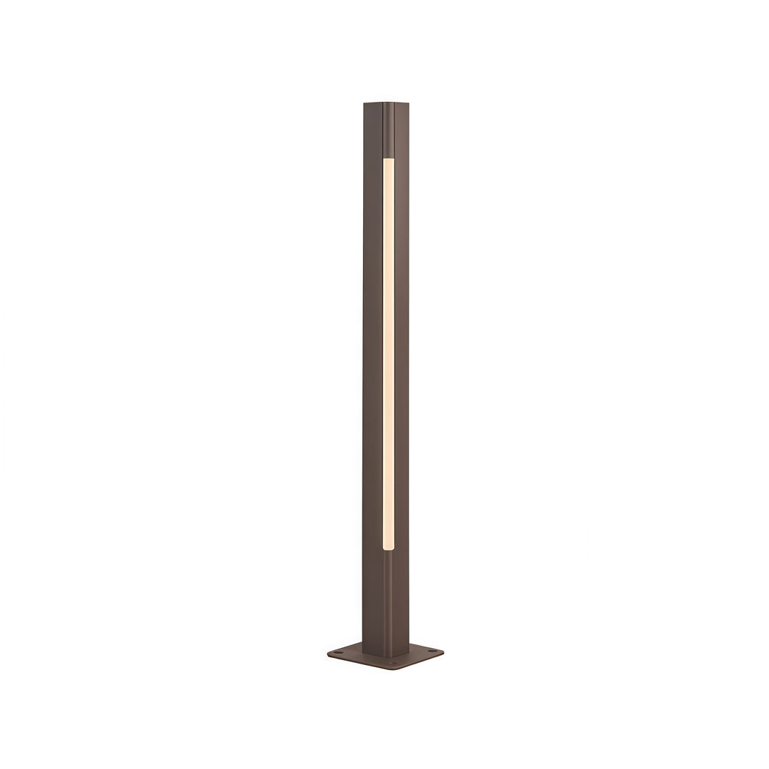 Outdoor LED Bollard Light — Aluminum, IP65, CRI 90, DC24V Hardwired, 5W–12W, 13.8"–35.4" Heights, Sand Coffee or Sand Gray