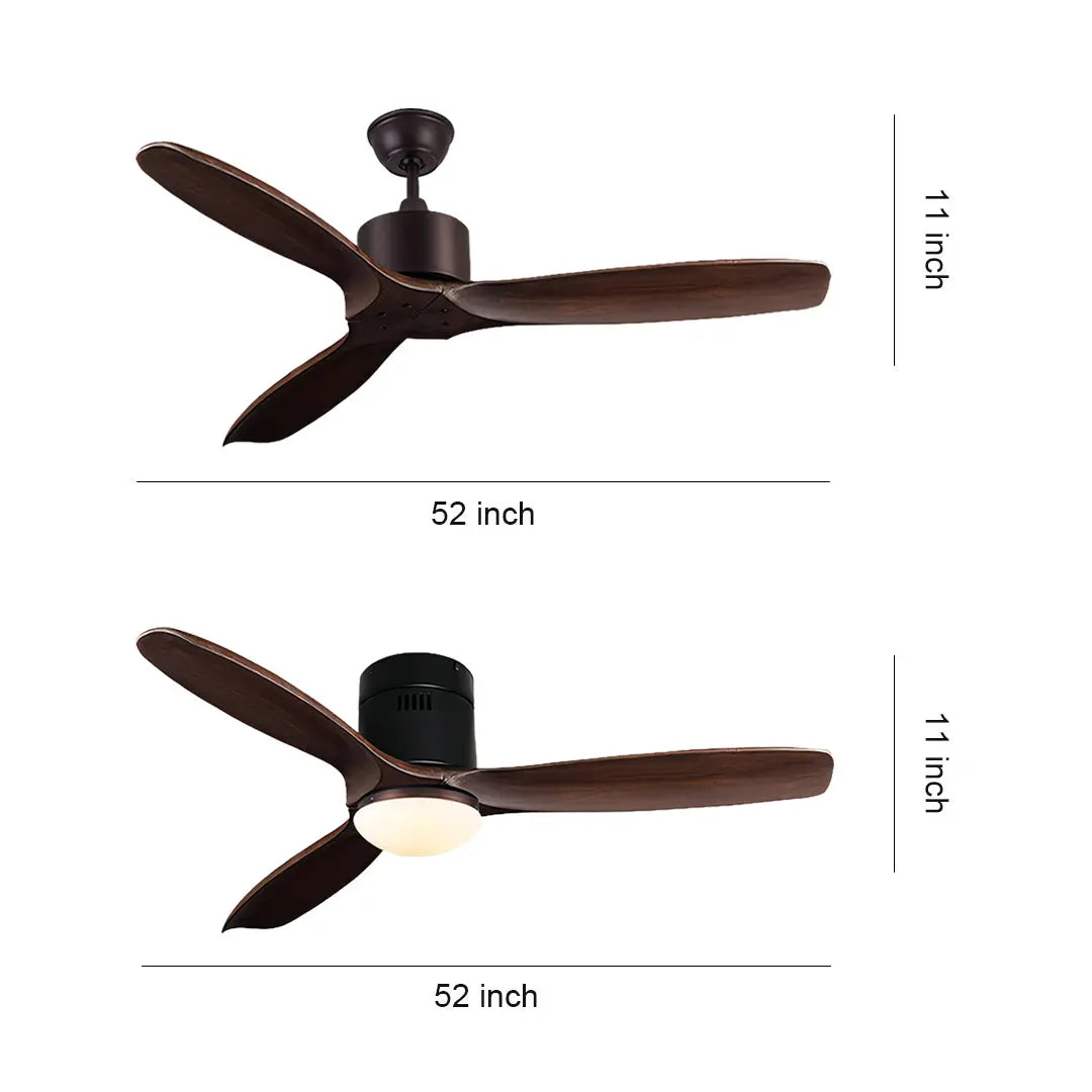 Modern 3-Blade Wood Ceiling Fans with Light - Fandelier Style Luxe
