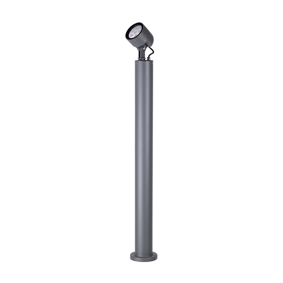 Minimalist LED Garden Spotlight — Die-Cast Aluminum, Sand Gray, OSRAM 6W or CREE 12W, 3000K, IP65, 39" Hardwired Ground Mount