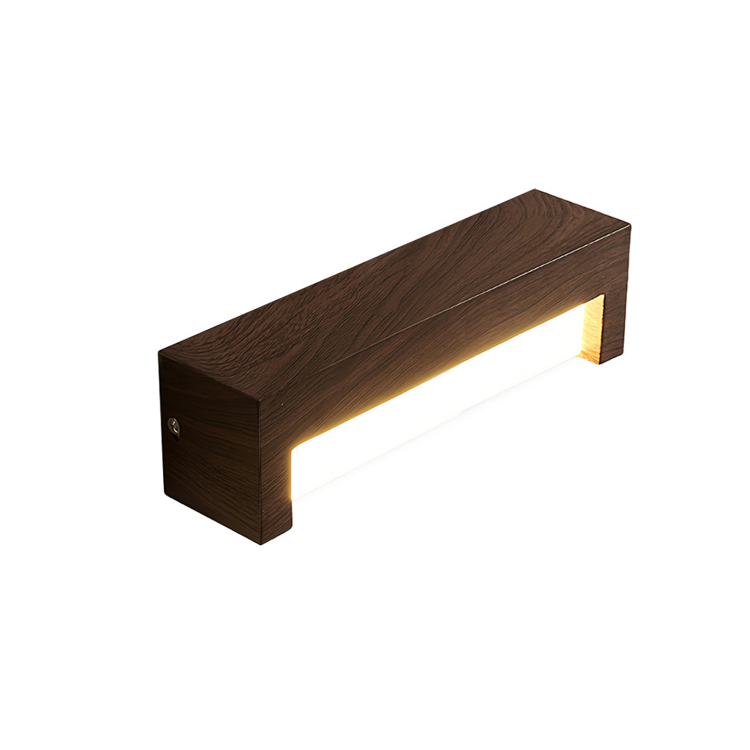 Wood Grain Wall Sconce — Iron with Acrylic Shade, LED, 3-Step Dimming, 35cm / 50cm