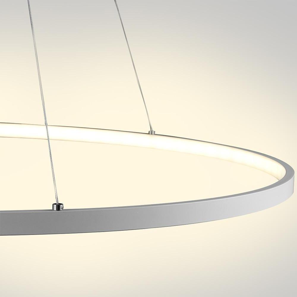 Round Geometric Single-Ring Pendant Chandelier — Black Metal & Acrylic, 30W LED, Dimmable 3000K–6000K, Remote, 31"
