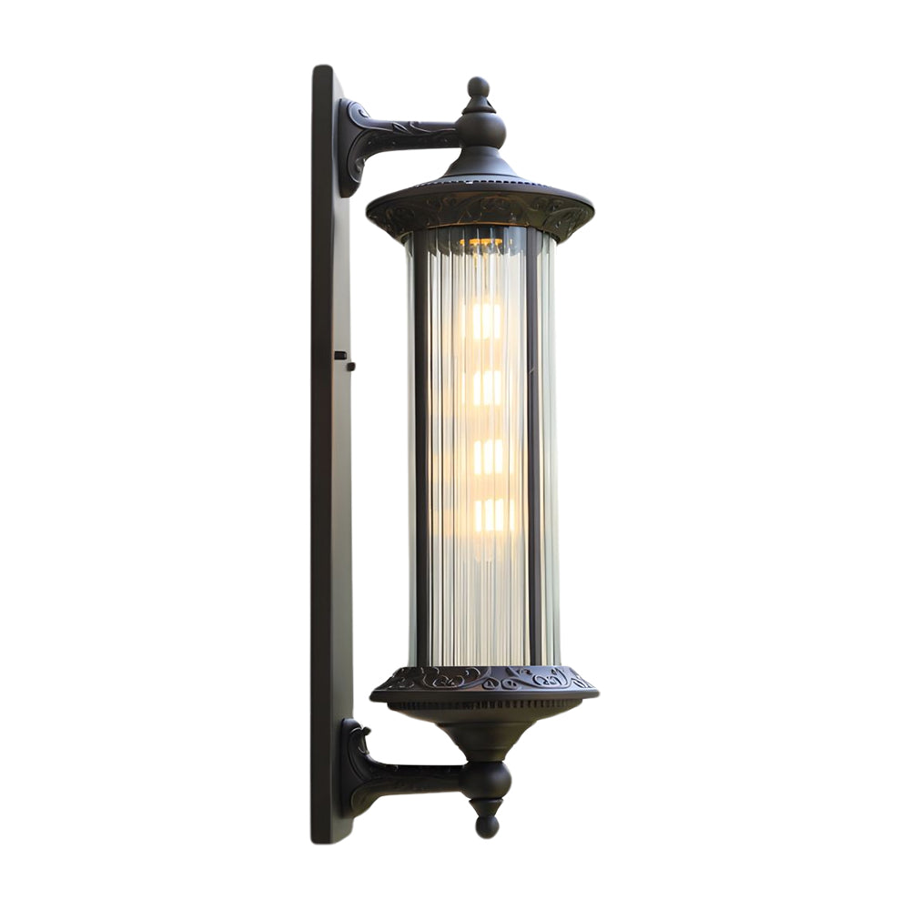 Vintage Outdoor Wall Sconce — Die-Cast Aluminum, Frosted Glass, E27, IP55 Weatherproof, Coffee Gold