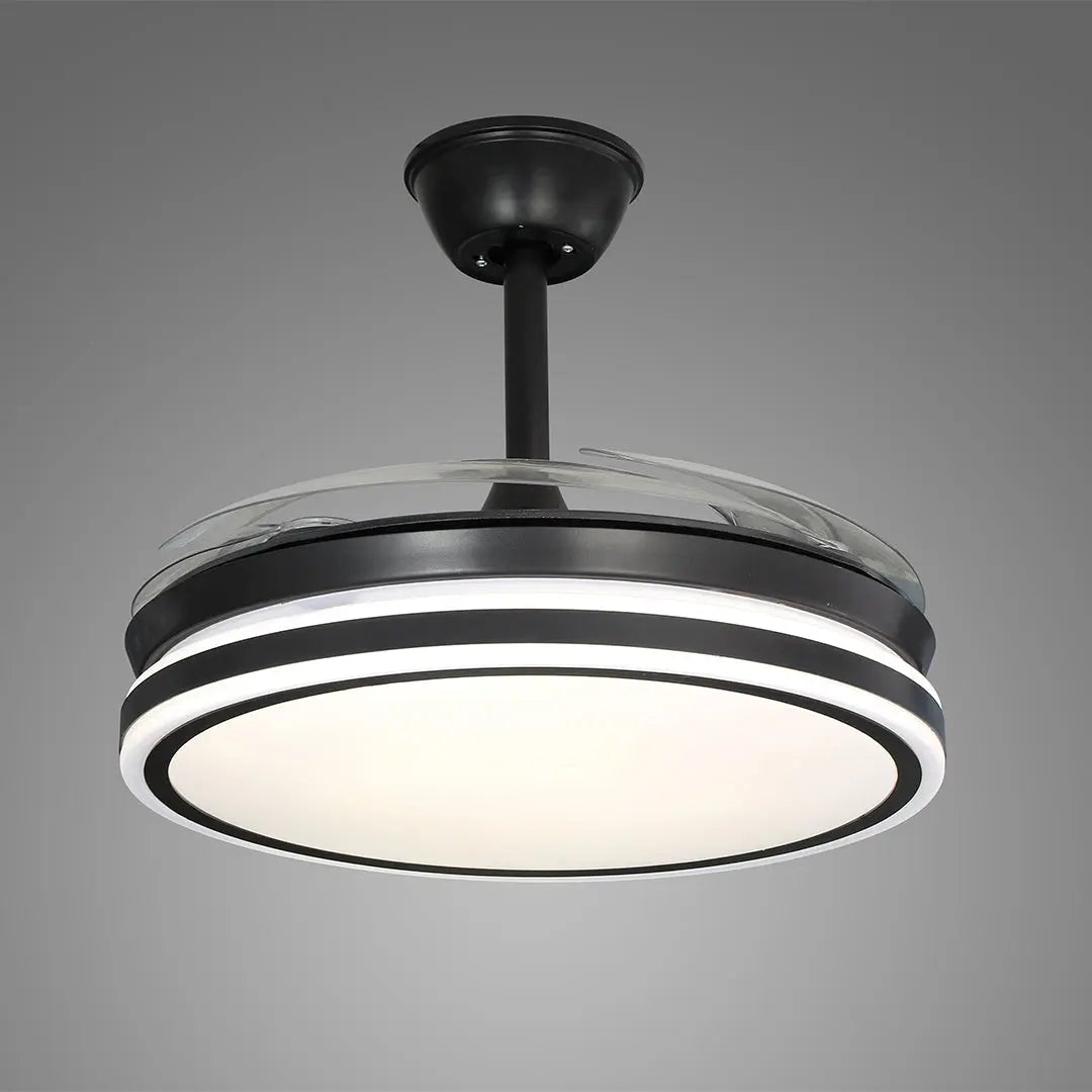 Stylish Black Ceiling Fan with Lights and Remote Control - All-Copper Design Luxe