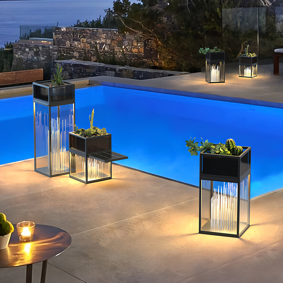 Decorative Outdoor Bollard Light — Stainless Steel, 12W LED, IP65, Solar or Hardwired, 3 Sizes