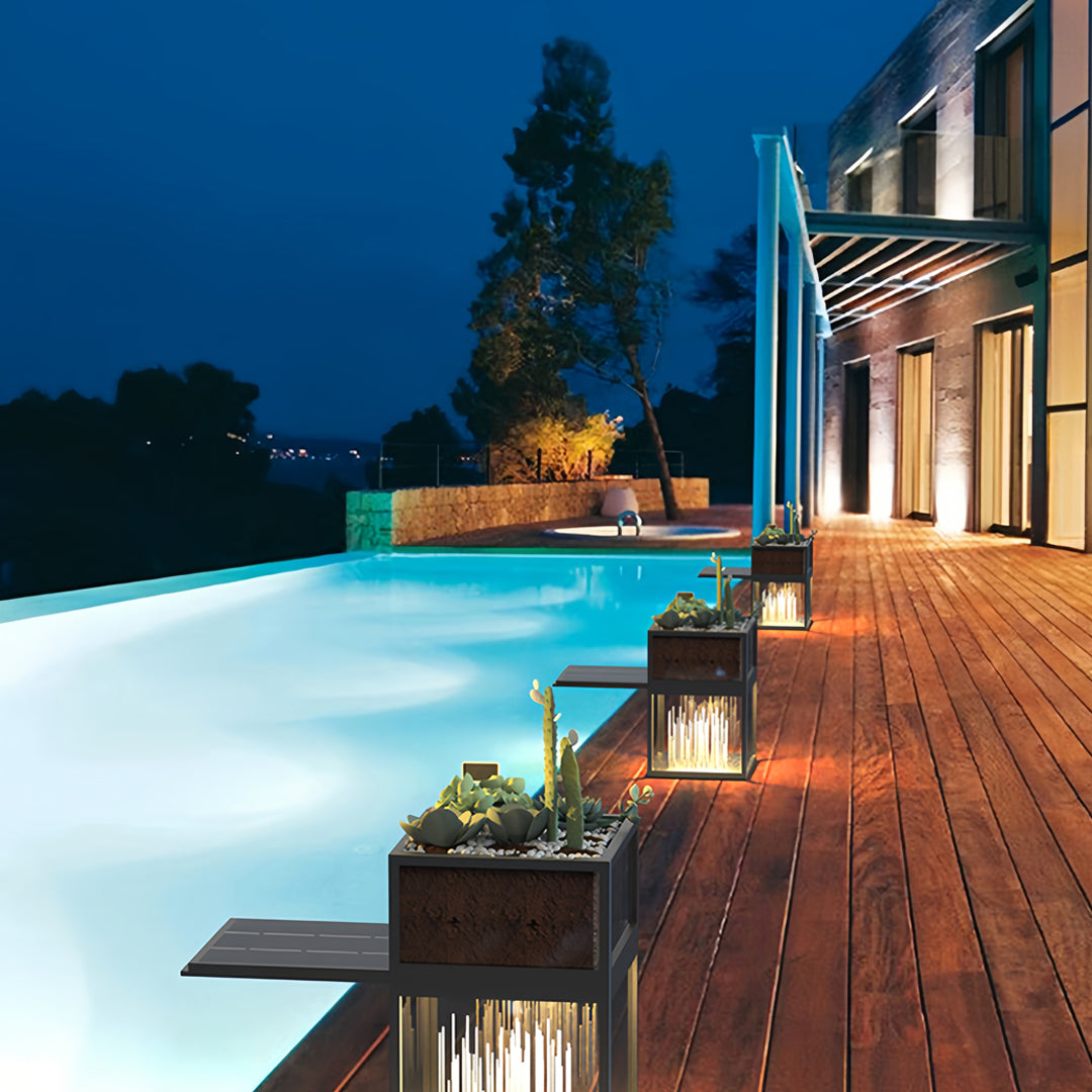 Decorative Outdoor Bollard Light — Stainless Steel, 12W LED, IP65, Solar or Hardwired, 3 Sizes