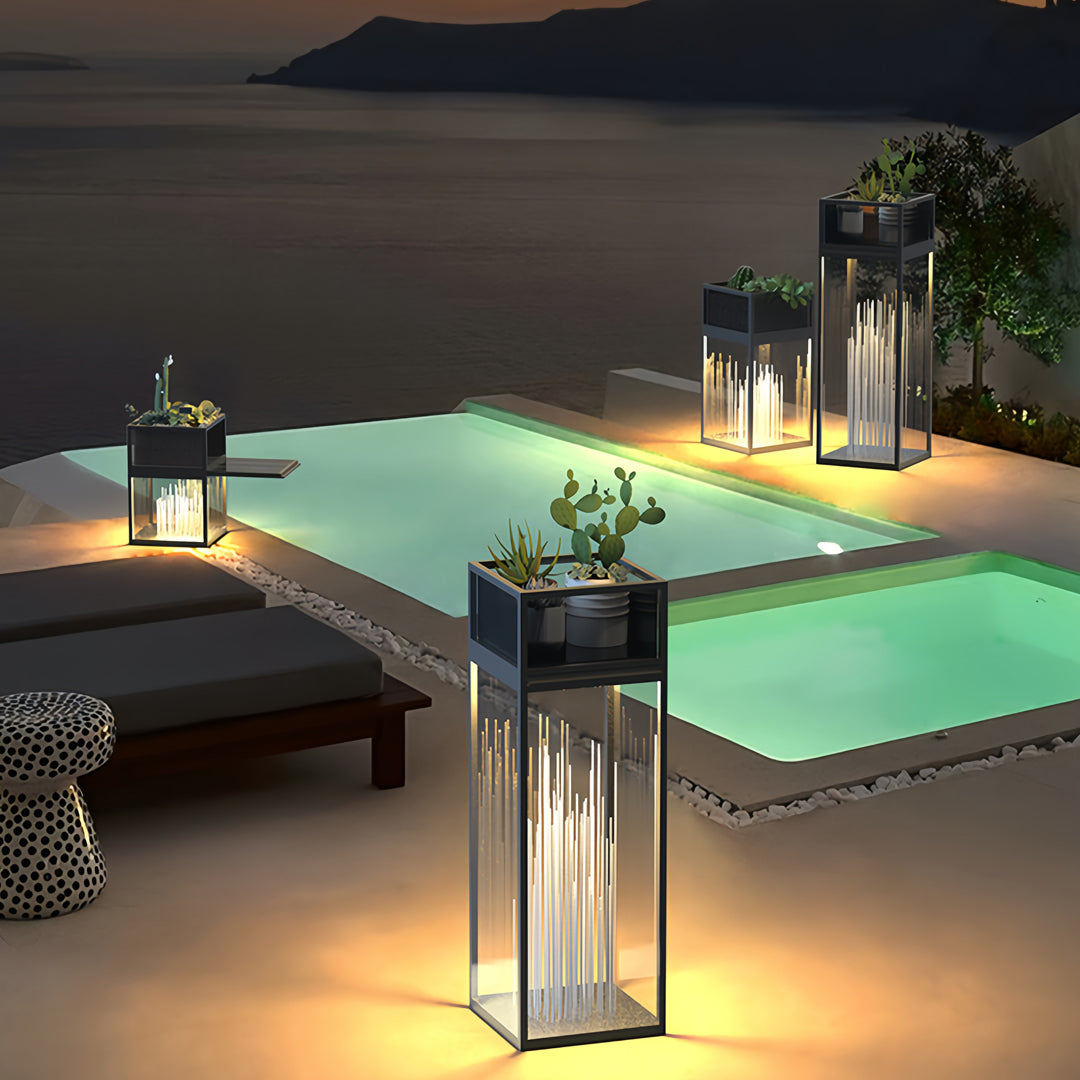 Decorative Outdoor Bollard Light — Stainless Steel, 12W LED, IP65, Solar or Hardwired, 3 Sizes