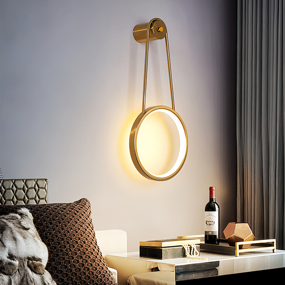 Modern Minimalist LED Wall Sconce — Iron, Silicone Shade, 16W, 3-Step Dimming (3000K/4500K/6000K), Black or Gold