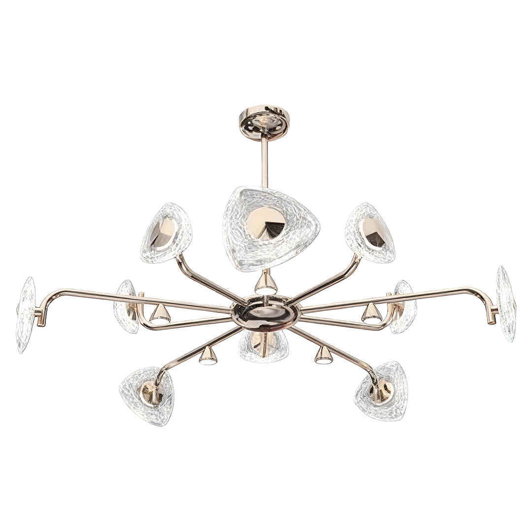 Vintage Crystal Chandelier — Terracotta Gold Aluminum, 3-Step Dimming, 47.2" Adjustable Chain, 6-, 8-, or 10-Light