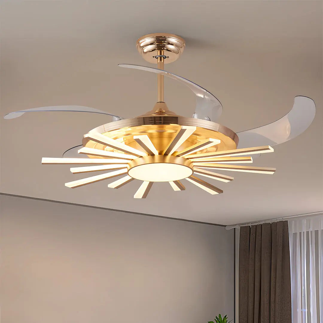 Luxury Multi-Head Iron Body Black Ceiling Fan with Light - Modern Design Luxe