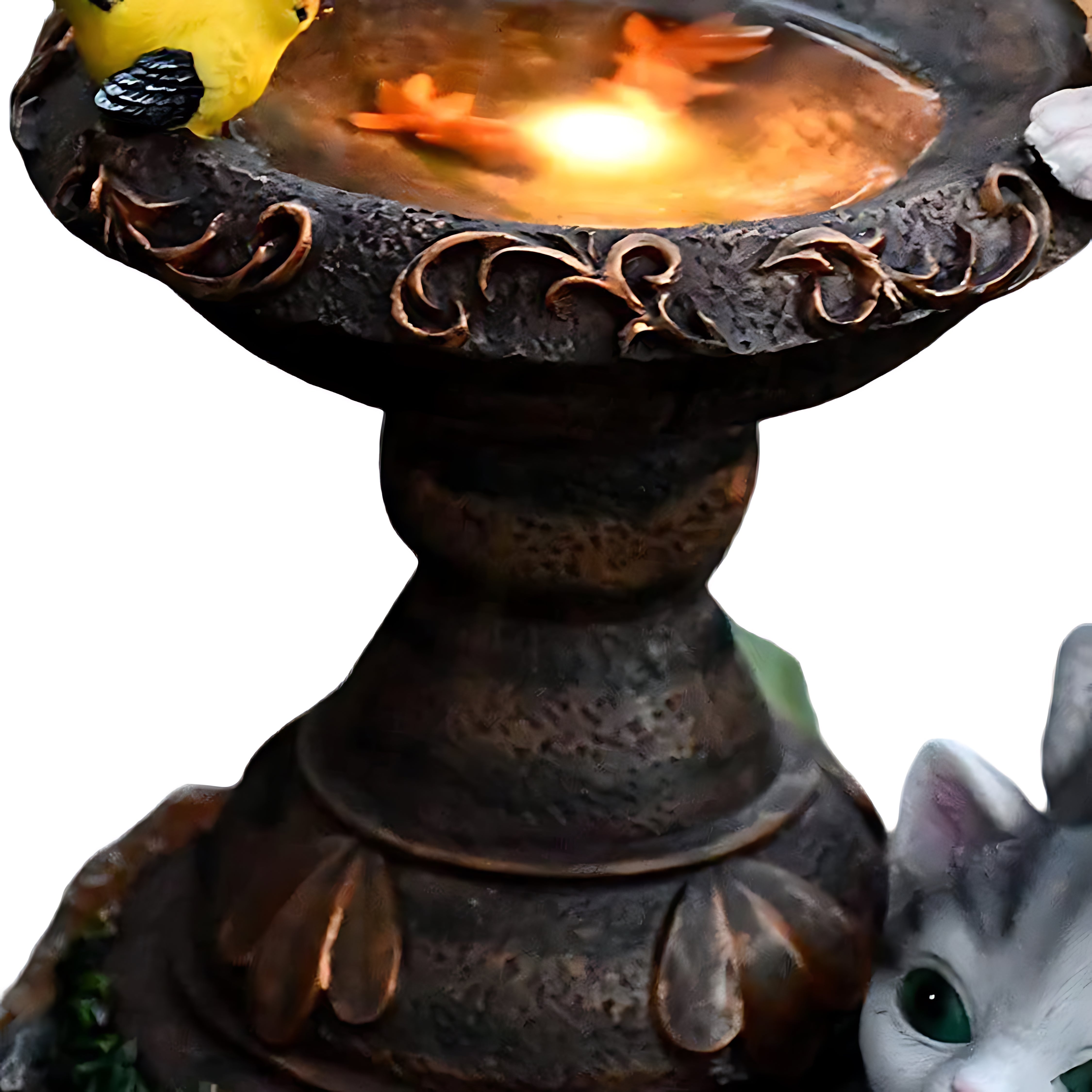 Cat Solar Garden Light — Hand-Painted Resin, LED Warm White, IP44, Dusk-to-Dawn