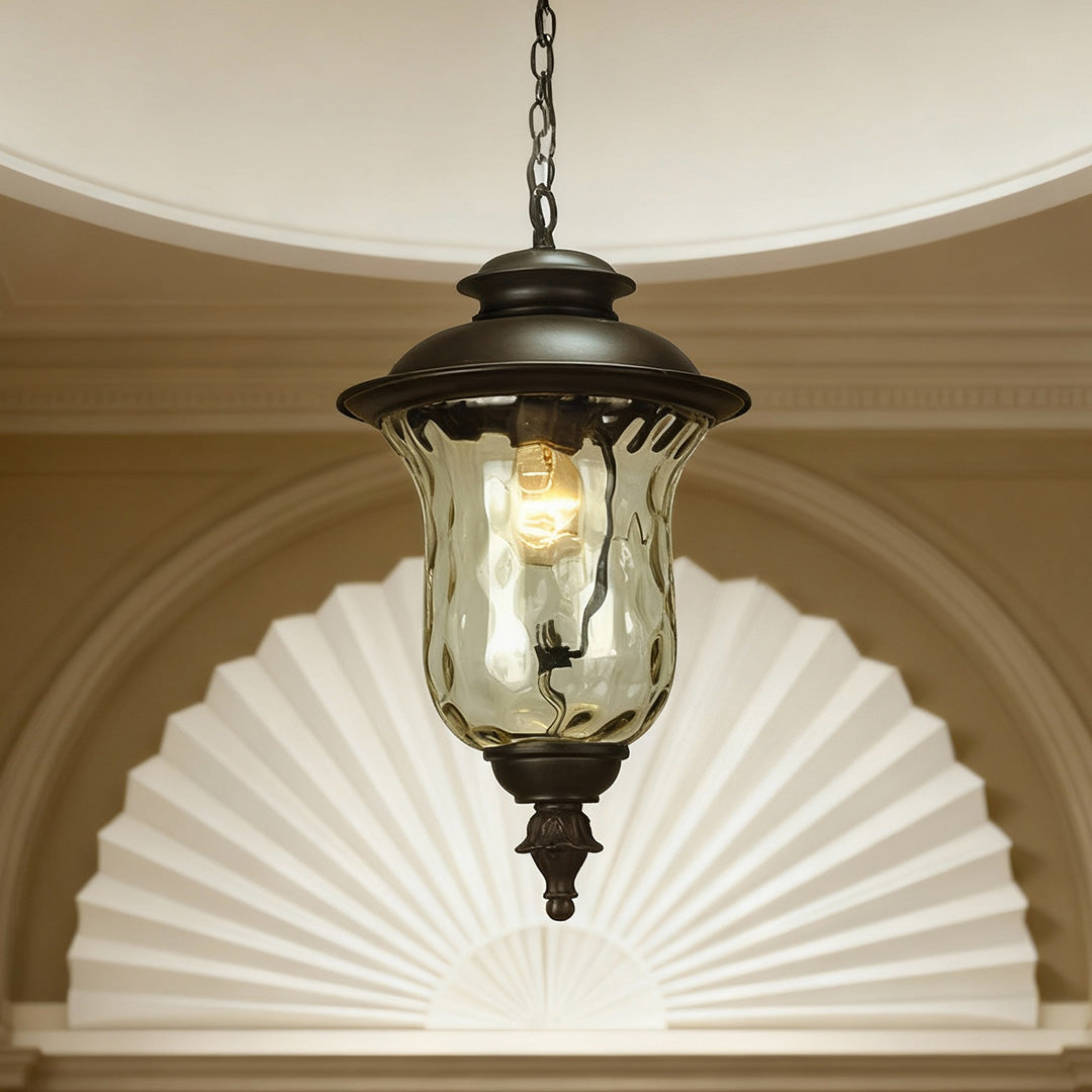 Industrial Outdoor Pendant Light — Aluminum, Transparent Glass, 12W 3000K, IP44, 1-Light
